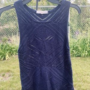 Rewind sleeveless knit sweater tank blue size M